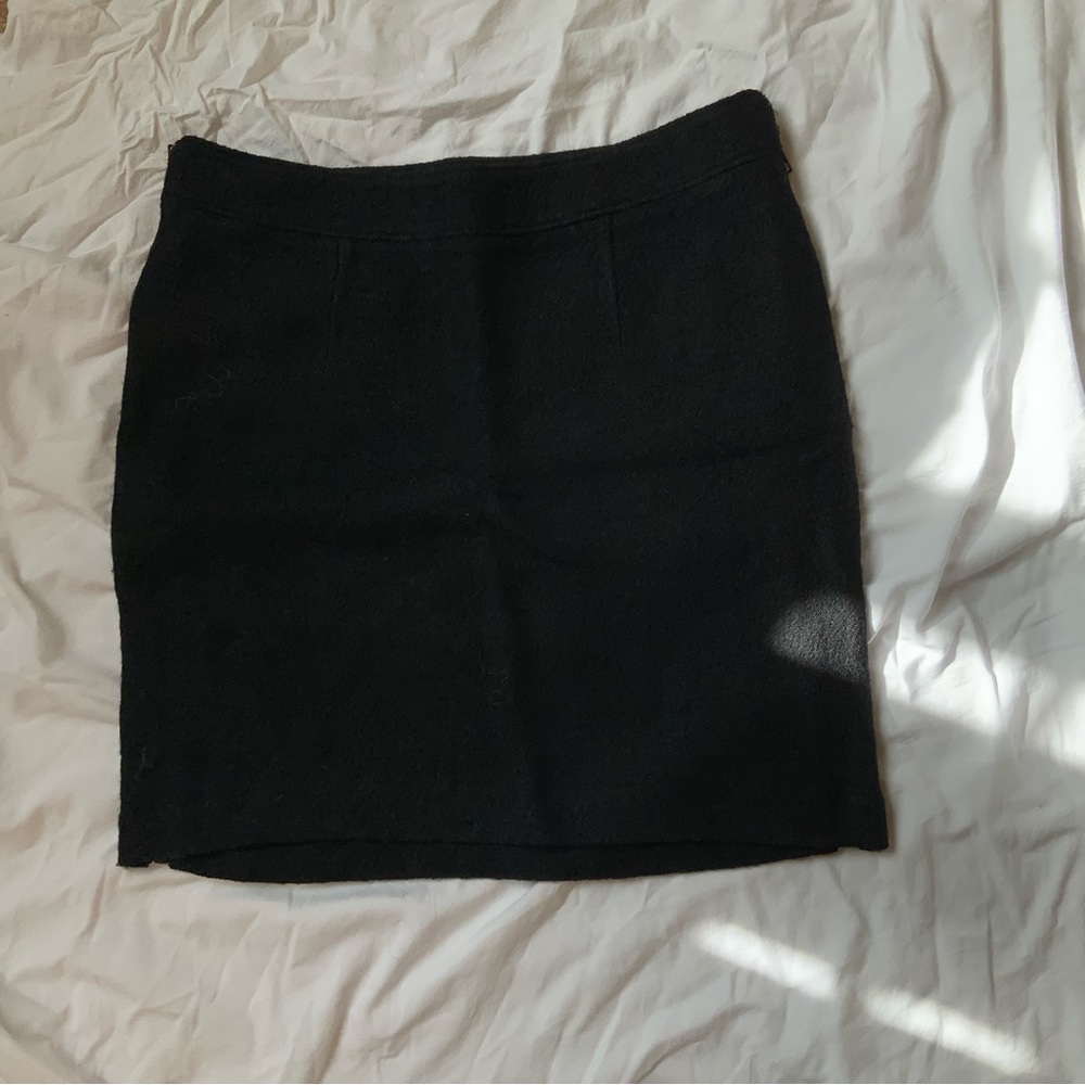 Mango zip up black skirt